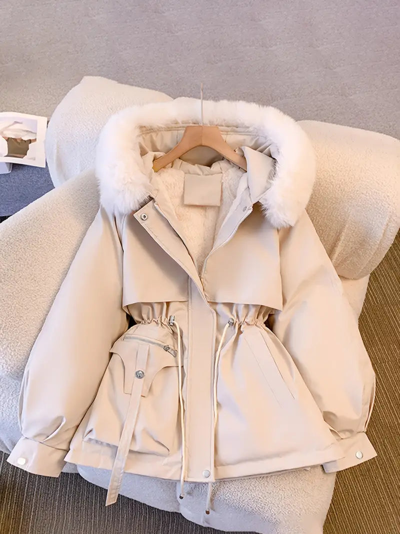 Kurtka Maja – Miękka Elegancja z Futrem